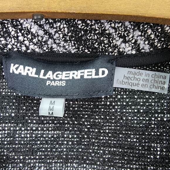 Karl Lagerfeld Paris Women’s Medium (10) 2-Piece Suit Black White Jacket & Skirt - Picture 12 of 13